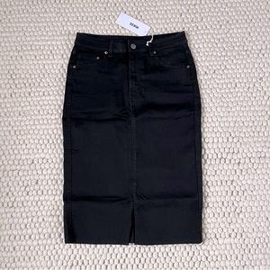 H&M Denim Pencil Skirt Black 8 NWT